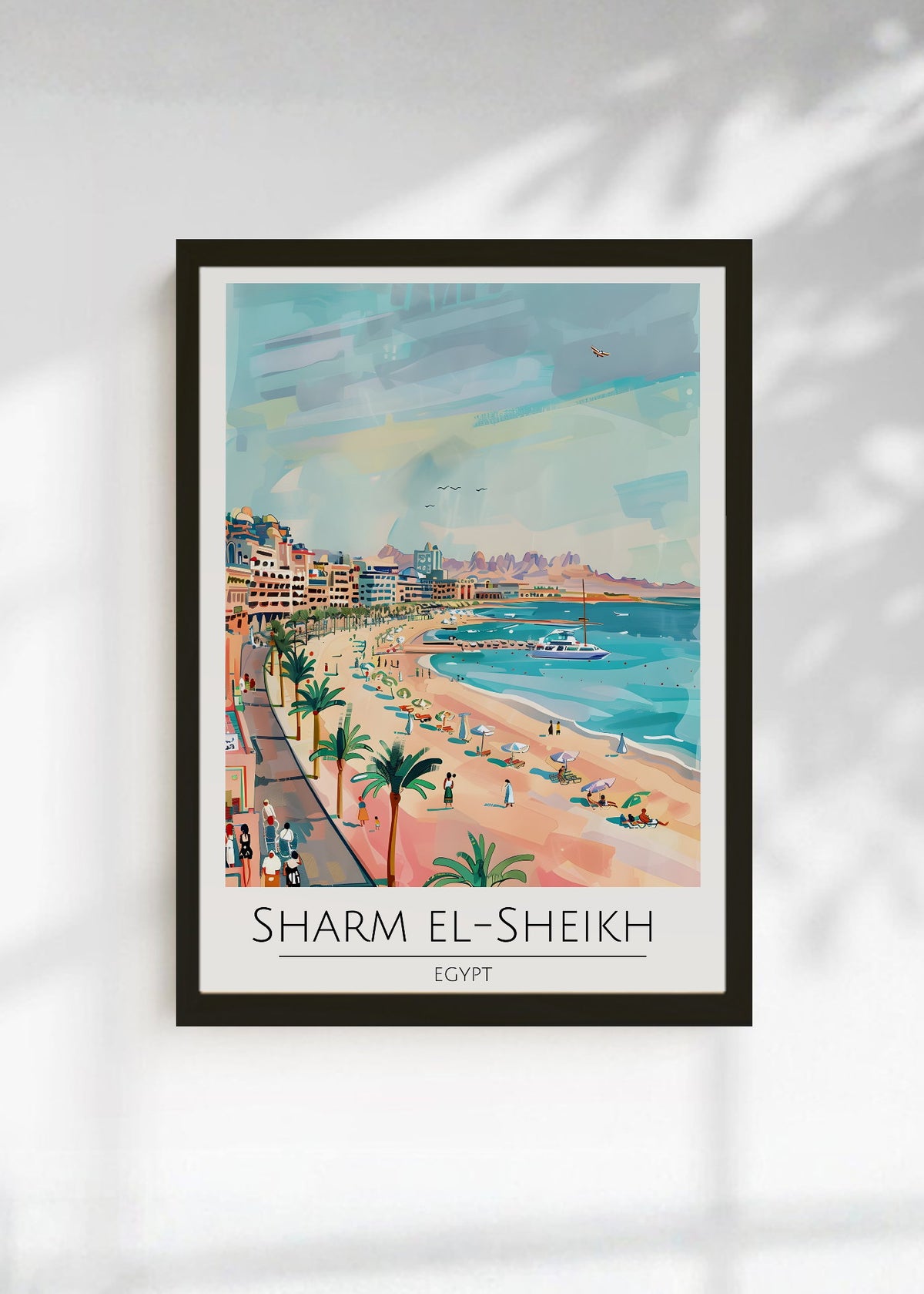 Cuadro Decorativo Travel, Sharm El Sheikh, Egipto, Ilustración Playa