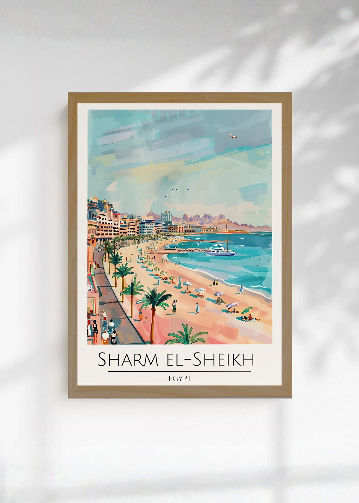 Cuadro Decorativo Travel, Sharm El Sheikh, Egipto, Ilustración Playa