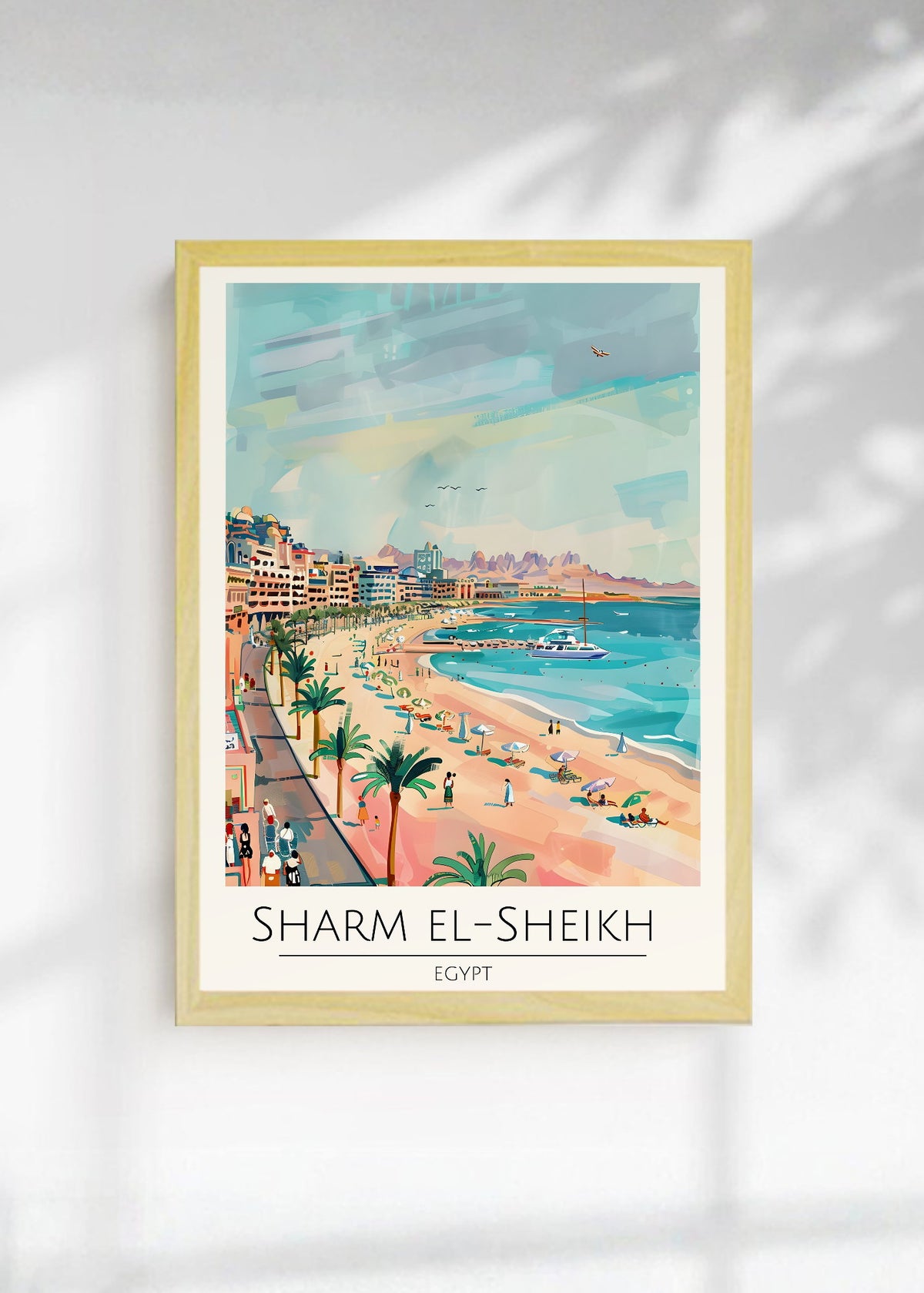 Cuadro Decorativo Travel, Sharm El Sheikh, Egipto, Ilustración Playa