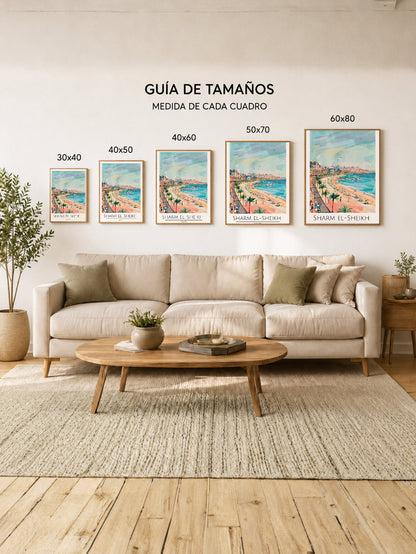 Cuadro Decorativo Travel, Sharm El Sheikh, Egipto, Ilustración Playa