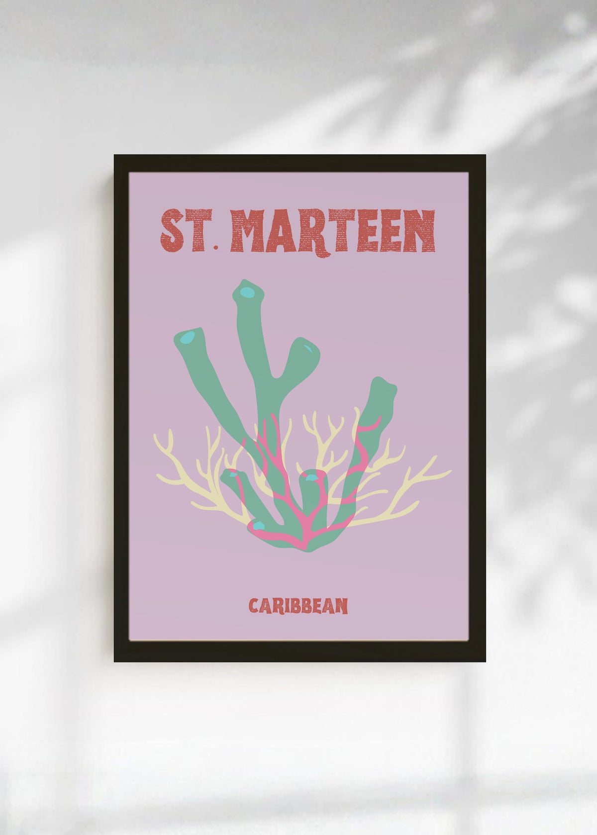 Cuadro Decorativo Travel, St. Maarten, Caribe, Coral Menta