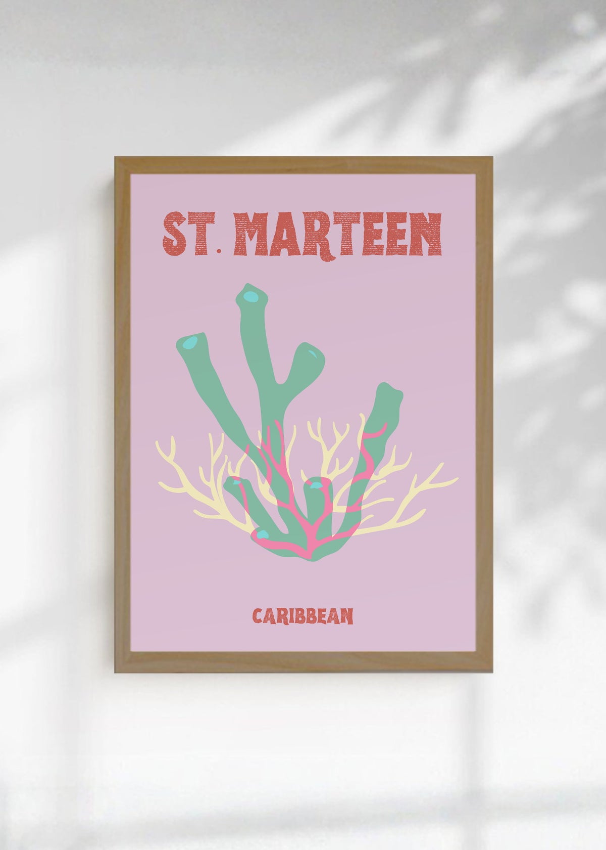 Cuadro Decorativo Travel, St. Maarten, Caribe, Coral Menta