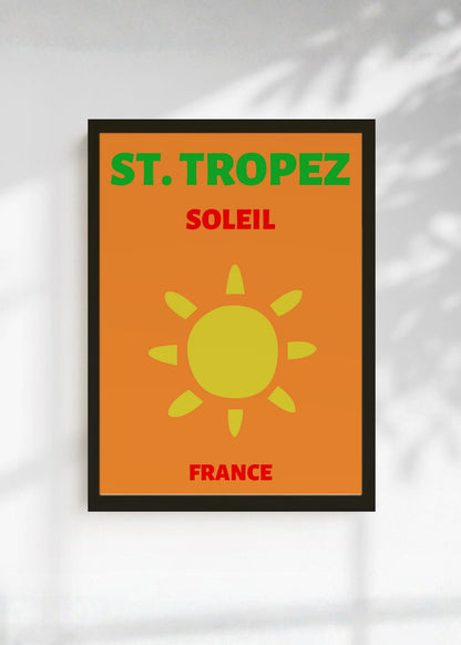 Cuadro Decorativo Travel, St. Tropez, Francia, Sol Naranja II