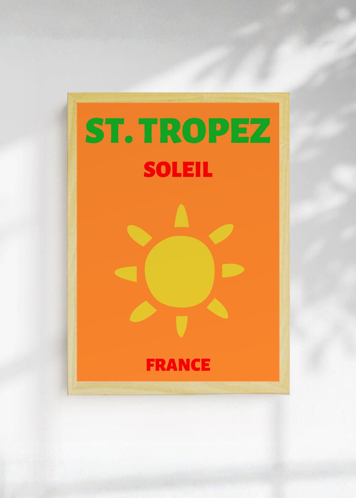 Cuadro Decorativo Travel, St. Tropez, Francia, Sol Naranja II