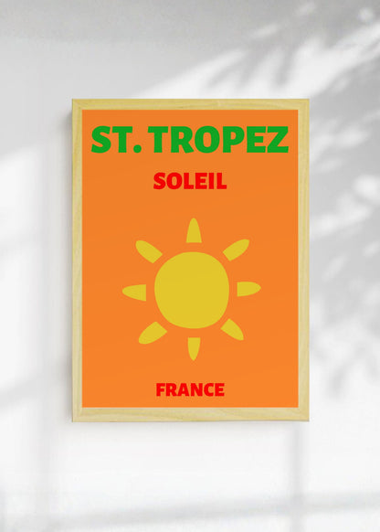 Cuadro Decorativo Travel, St. Tropez, Francia, Sol Naranja II