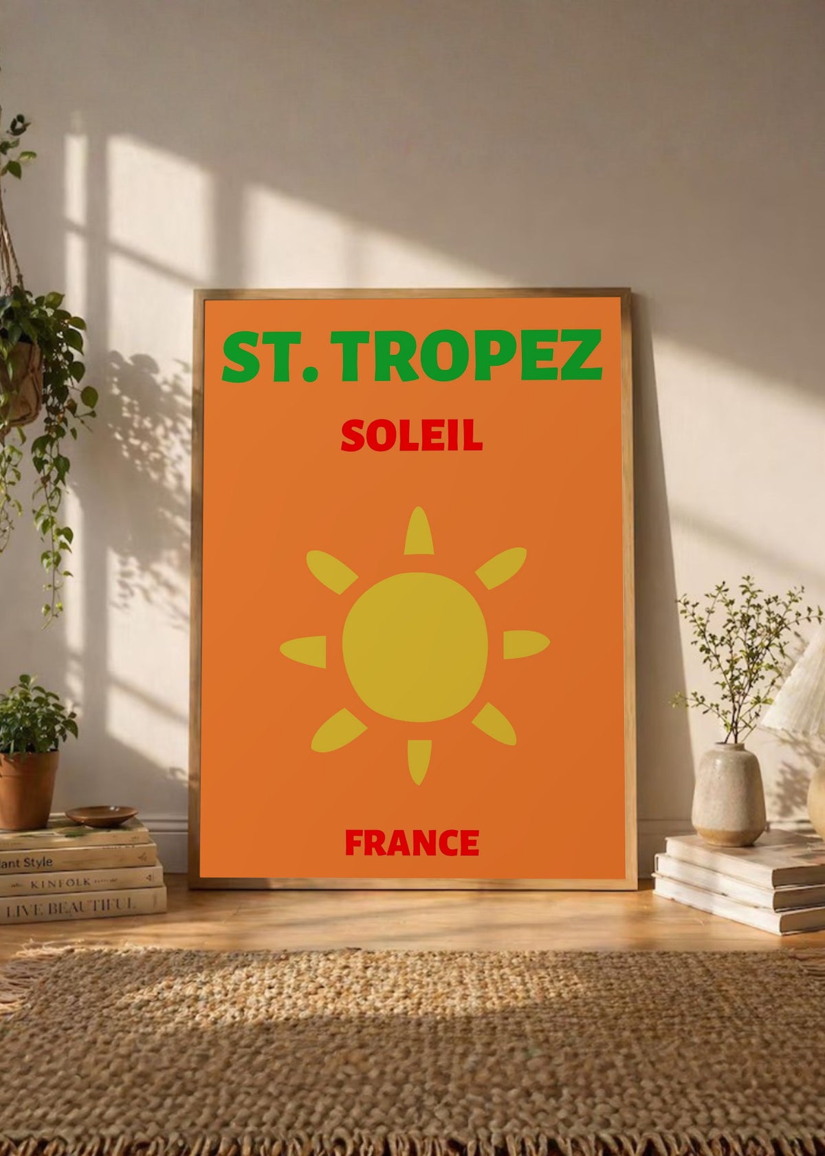 Cuadro Decorativo Travel, St. Tropez, Francia, Sol Naranja II