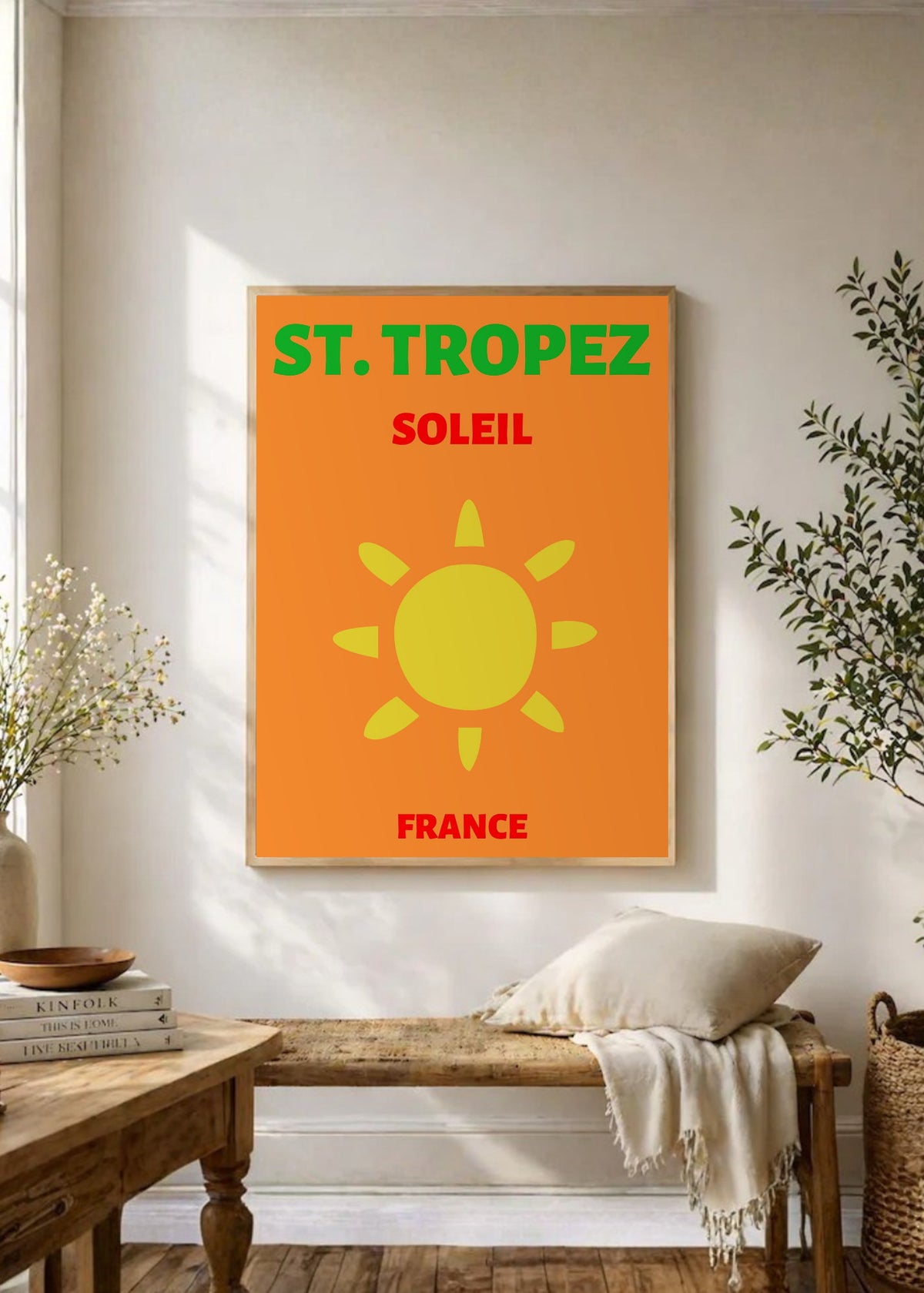 Cuadro Decorativo Travel, St. Tropez, Francia, Sol Naranja II