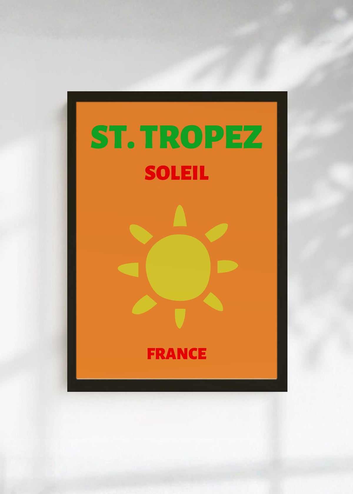 Cuadro Decorativo Travel, St. Tropez, Francia, Sol Naranja