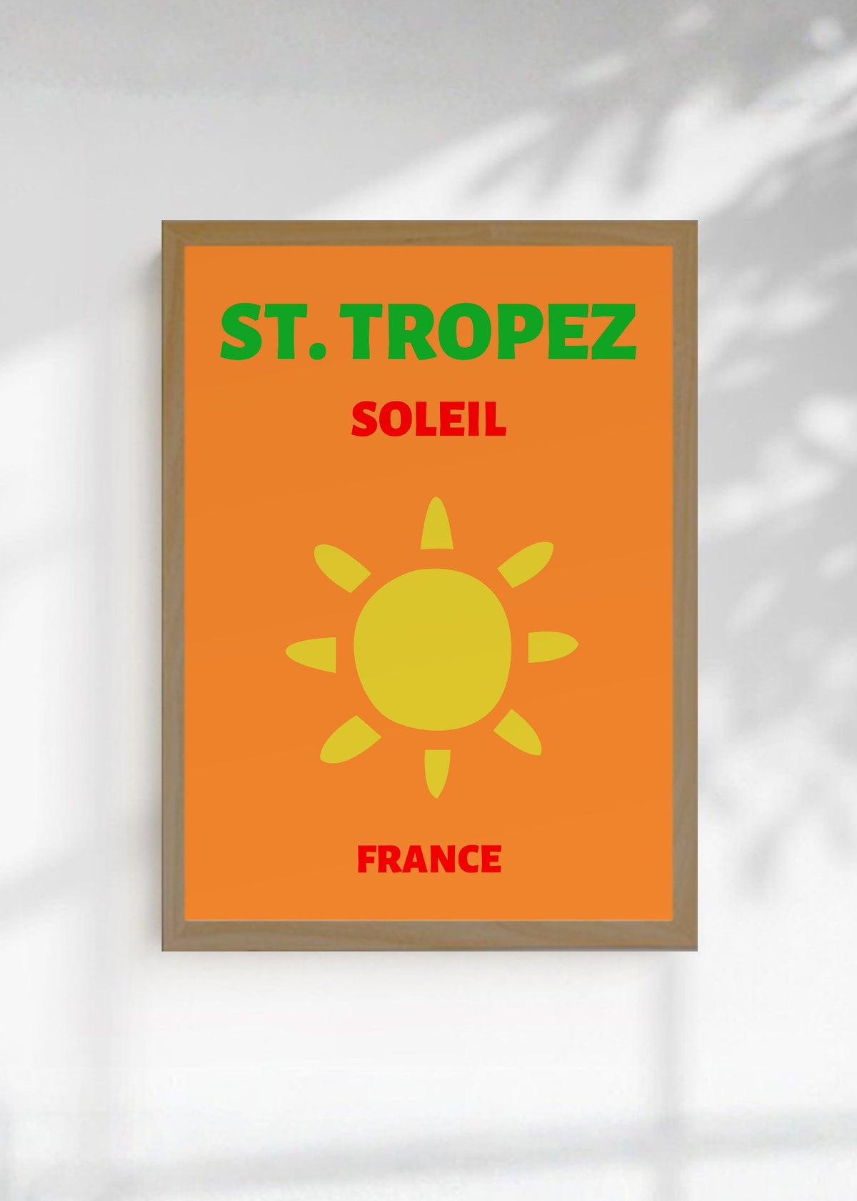 Cuadro Decorativo Travel, St. Tropez, Francia, Sol Naranja