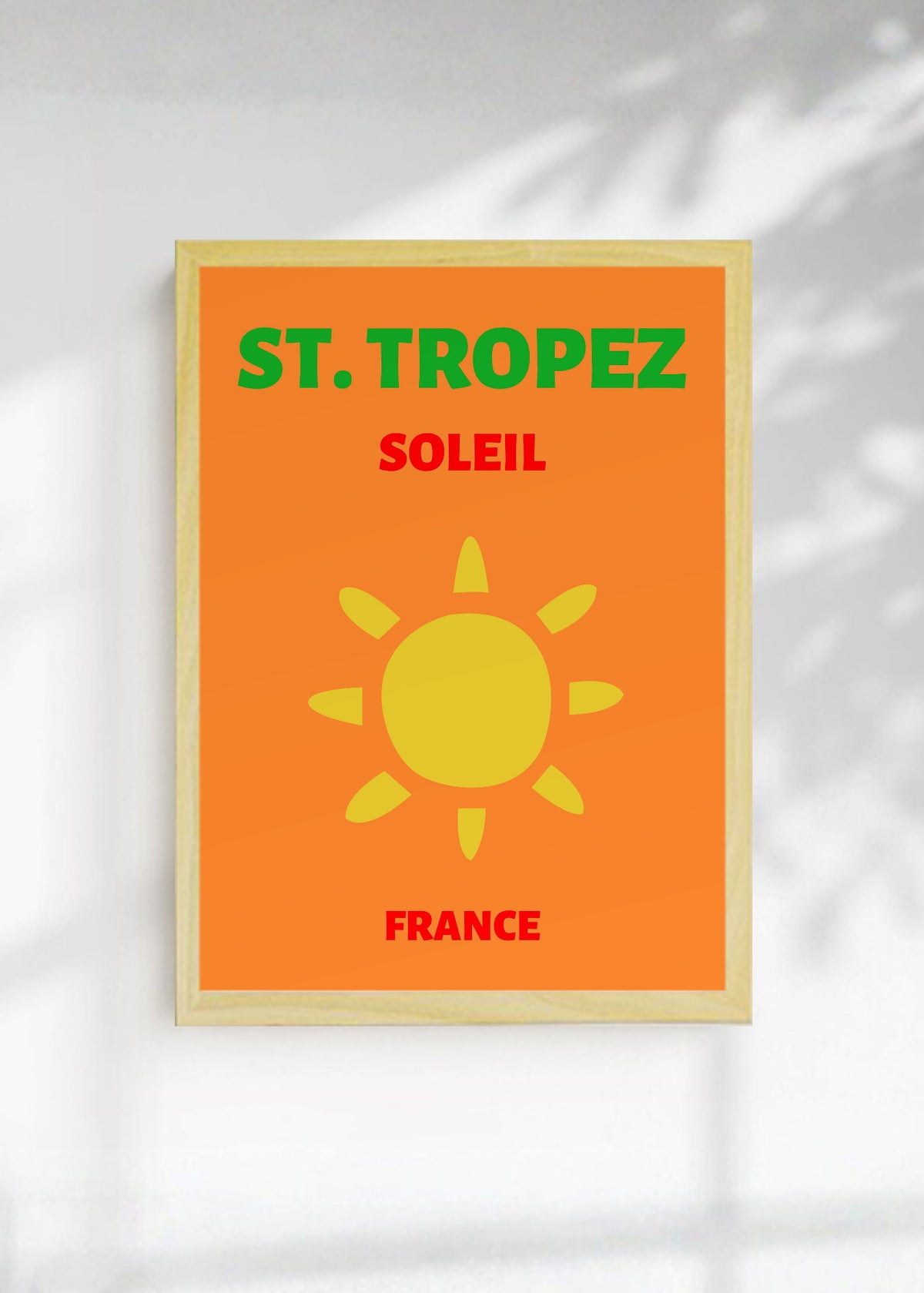Cuadro Decorativo Travel, St. Tropez, Francia, Sol Naranja