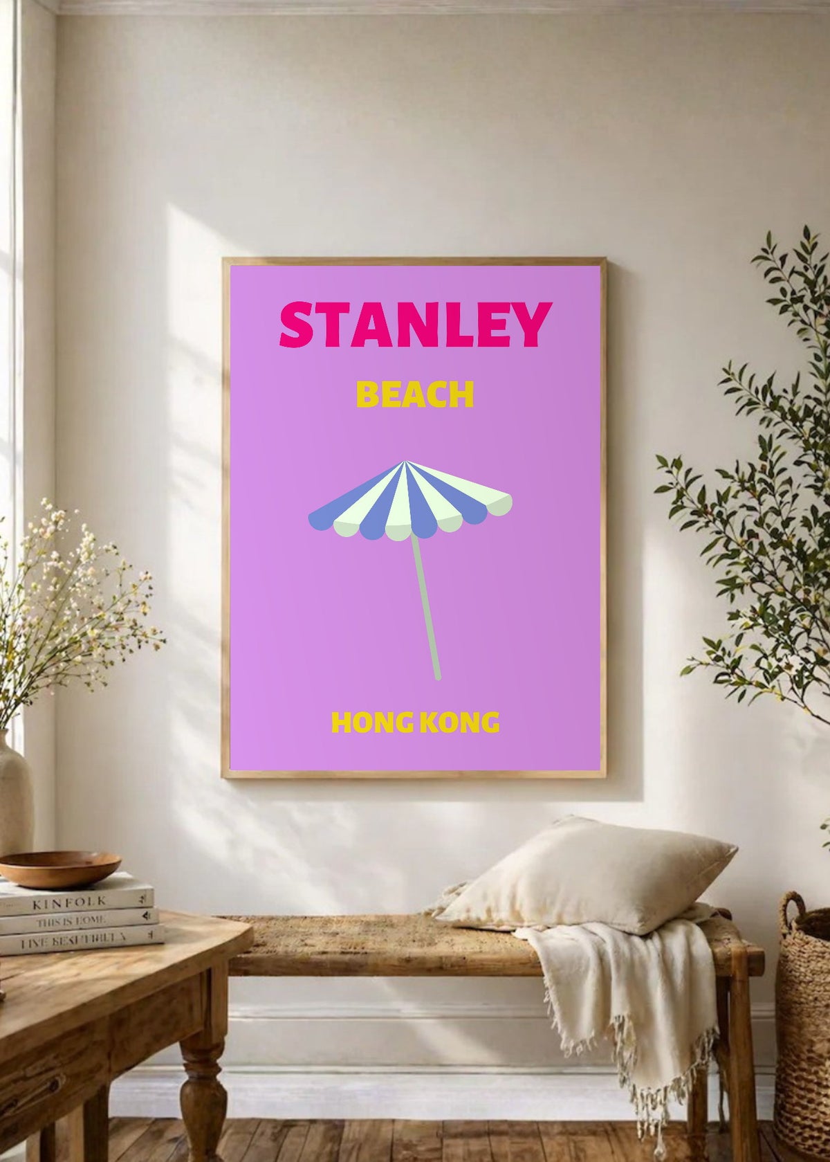 Cuadro Decorativo Travel, Stanley Hong Kong, Sombrilla Lila