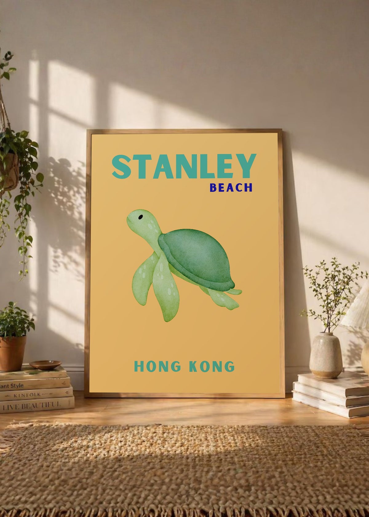 Cuadro Decorativo Travel, Stanley Hong Kong, Tortuga Naranja