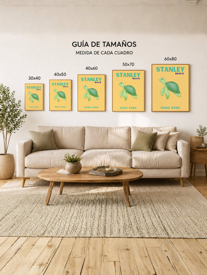 Cuadro Decorativo Travel, Stanley Hong Kong, Tortuga Naranja