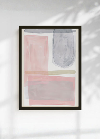 Cuadro Decorativo Trendy, Acuarela Rosa Gris Suave