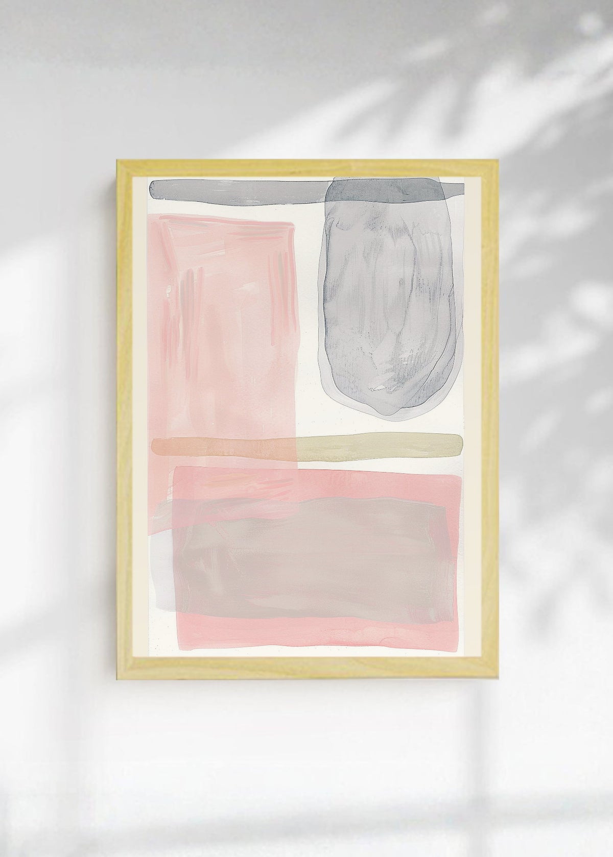 Cuadro Decorativo Trendy, Acuarela Rosa Gris Suave