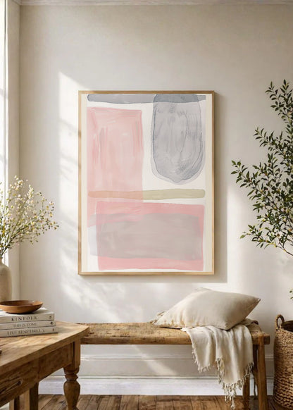 Cuadro Decorativo Trendy, Acuarela Rosa Gris Suave