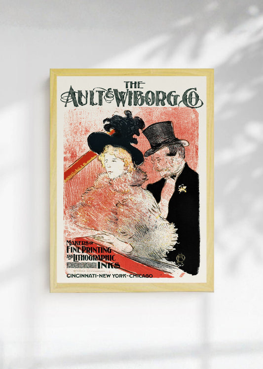 Cuadro Decorativo Trendy, Afiche Vintage Pareja Rojo