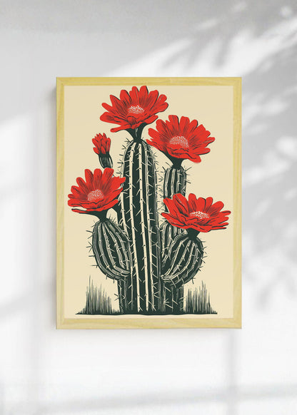 Cuadro Decorativo Trendy, Aloe Maceta Roja Crema