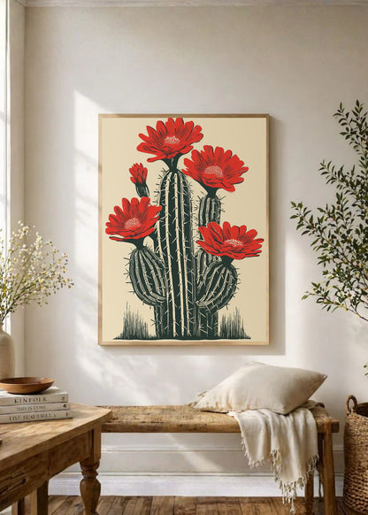 Cuadro Decorativo Trendy, Aloe Maceta Roja Crema