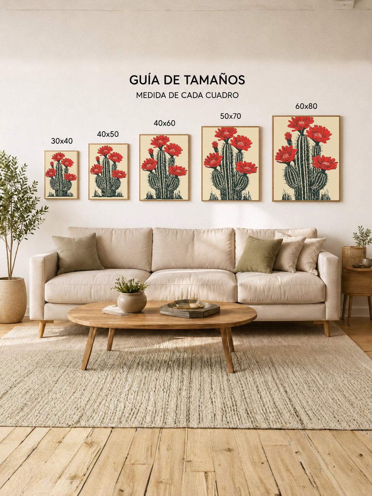 Cuadro Decorativo Trendy, Aloe Maceta Roja Crema