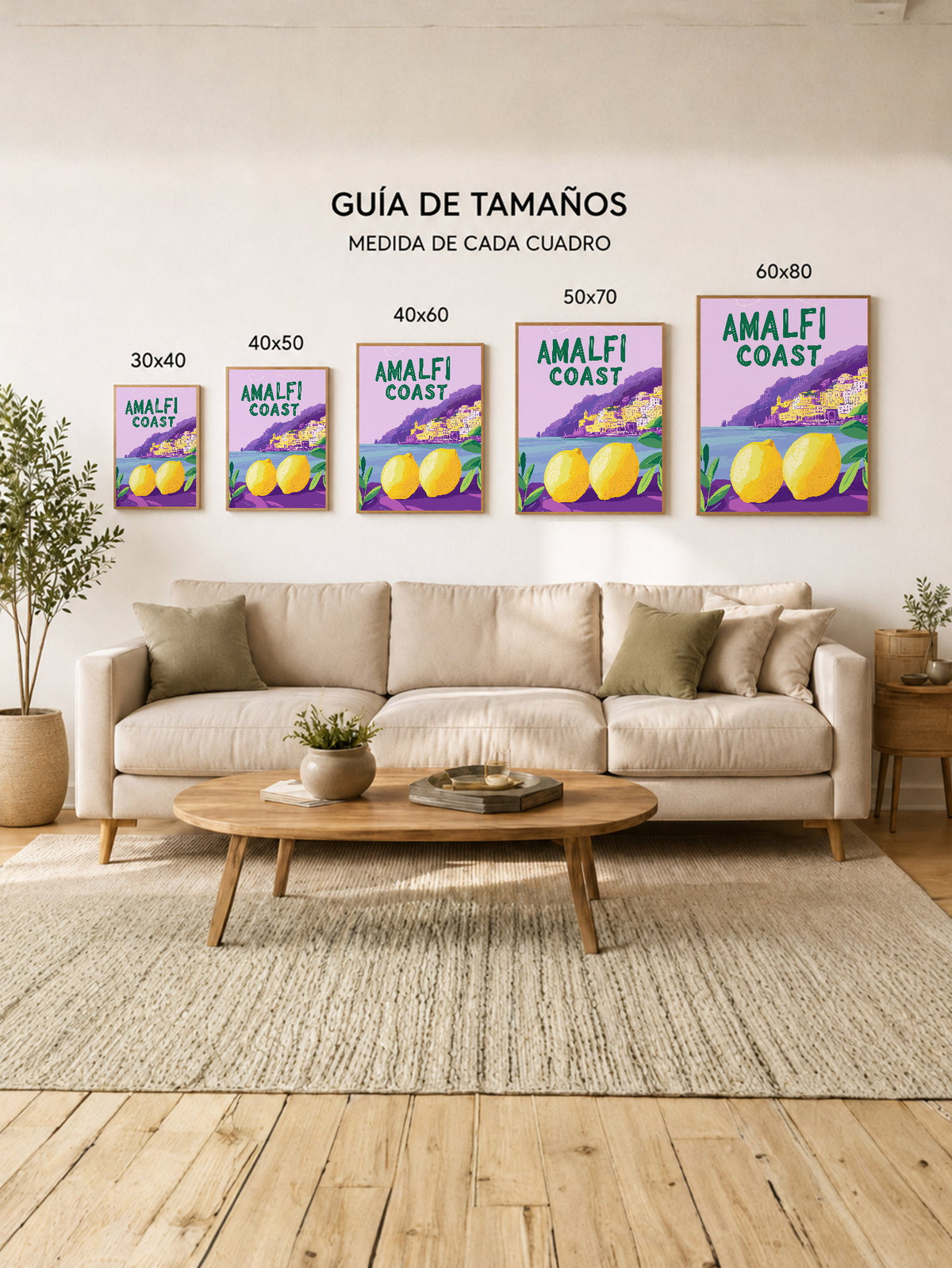 Cuadro Decorativo Trendy, Amalfi Coast Limones Lila