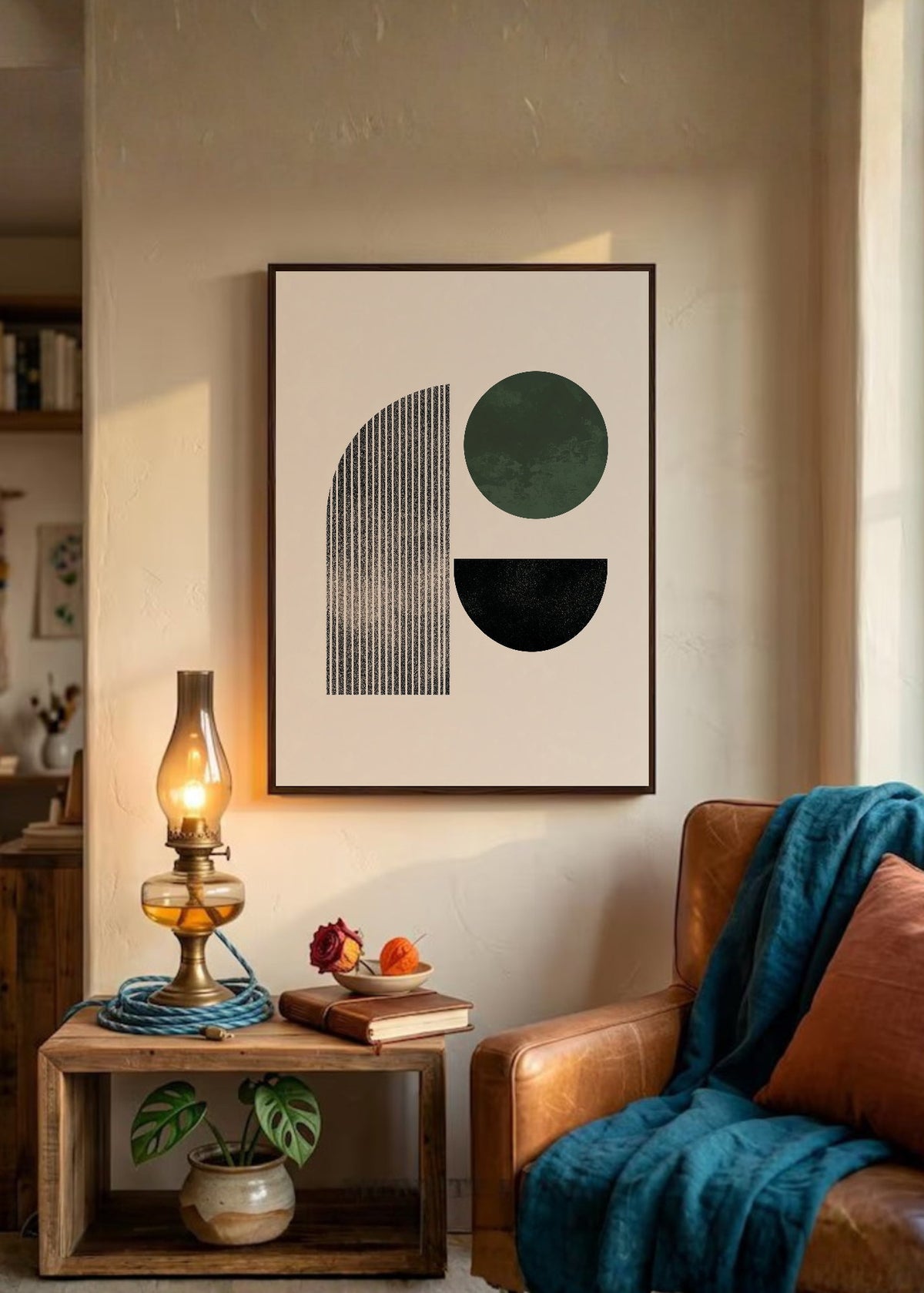 Cuadro Decorativo Trendy, Arco Rayas Verde Oliva