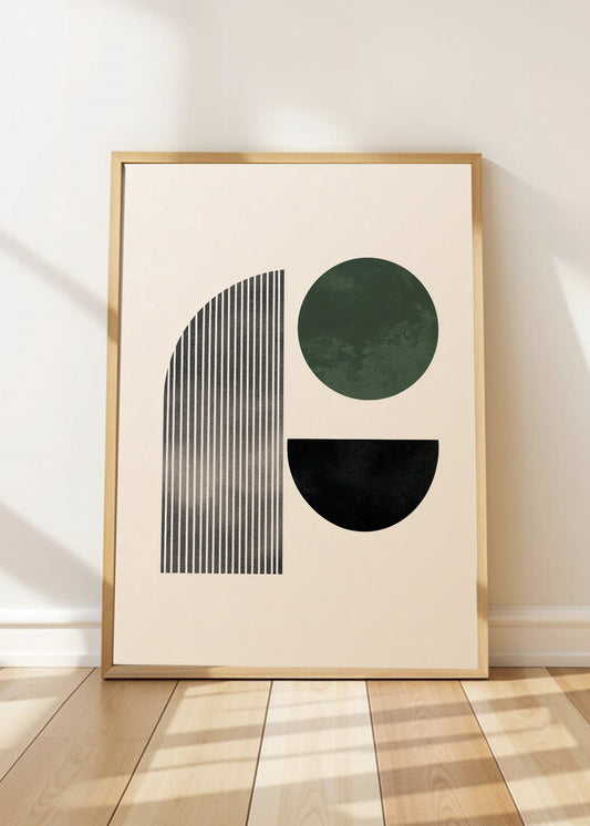 Cuadro Decorativo Trendy, Arco Rayas Verde Oliva