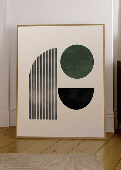 Cuadro Decorativo Trendy, Arco Rayas Verde Oliva