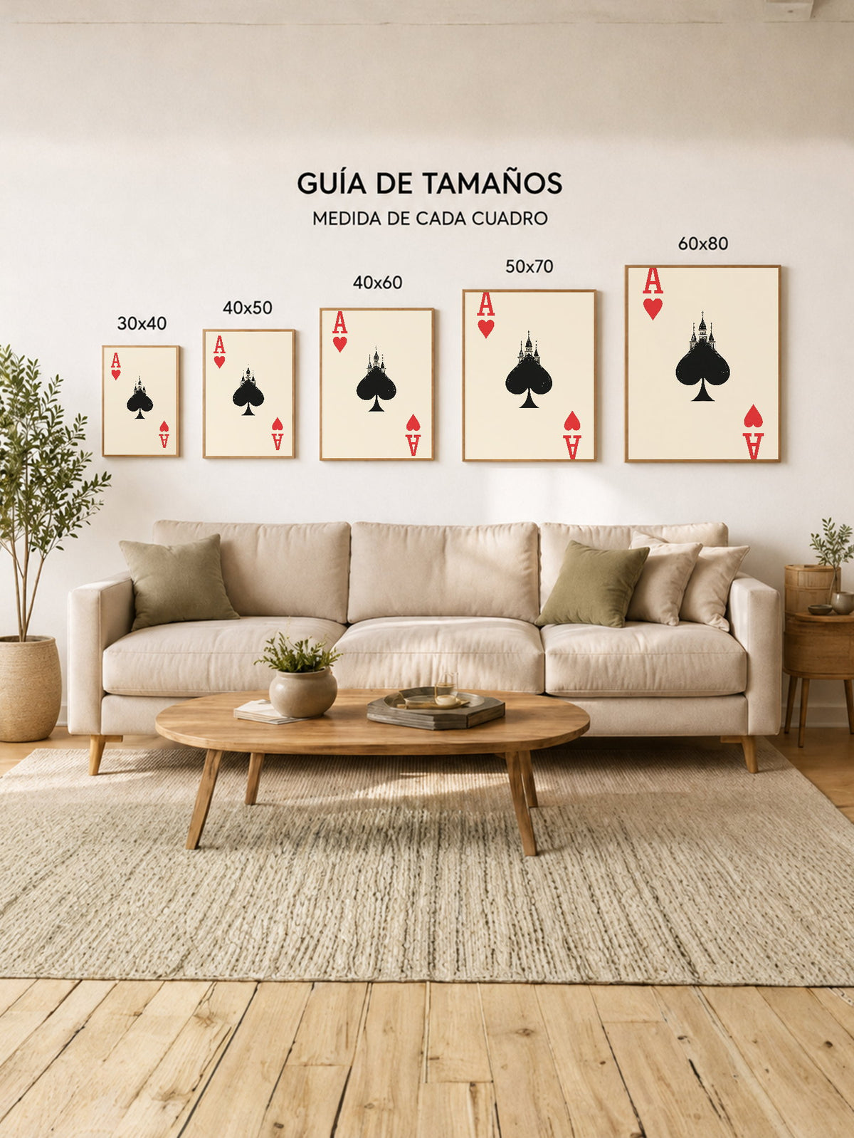 Cuadro Decorativo Trendy, As de Picas Crema Negro