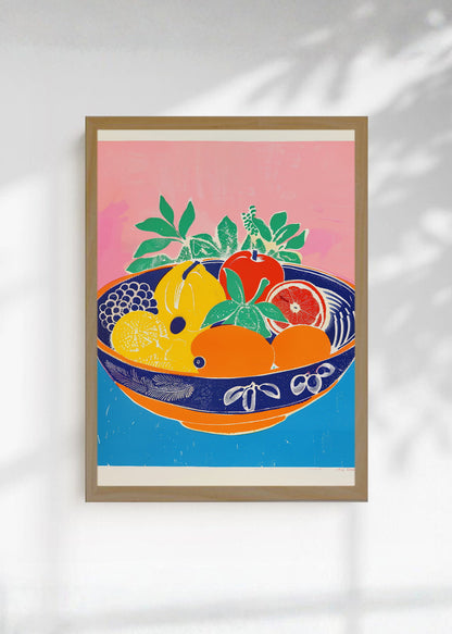 Cuadro Decorativo Trendy, Bol Frutas Azul Rosa