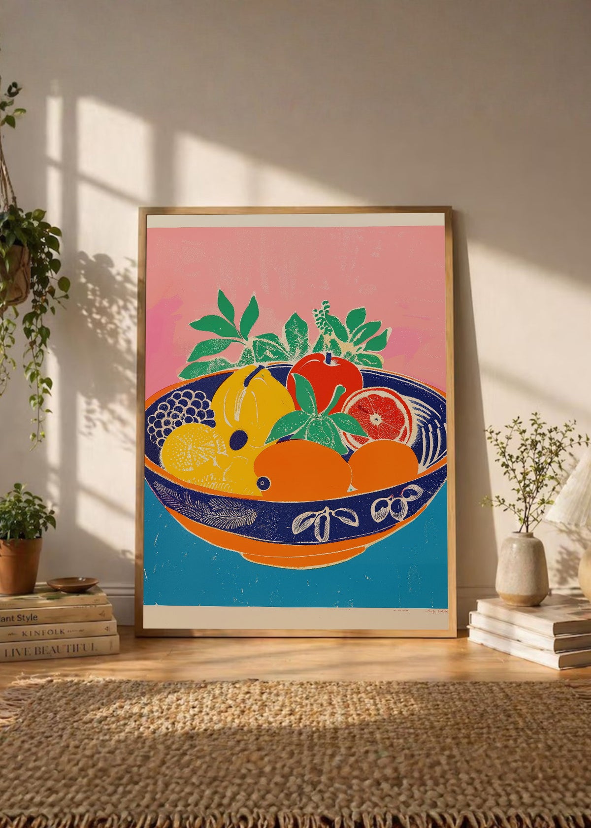 Cuadro Decorativo Trendy, Bol Frutas Azul Rosa