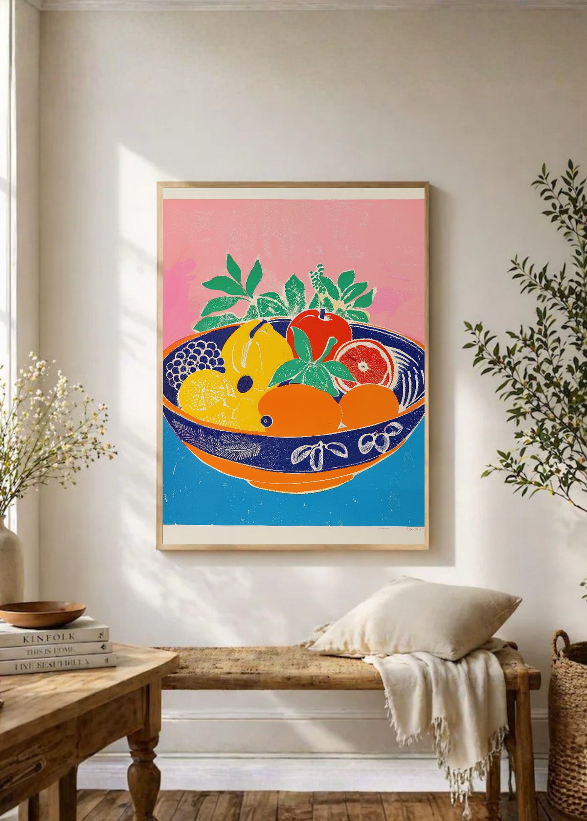 Cuadro Decorativo Trendy, Bol Frutas Azul Rosa
