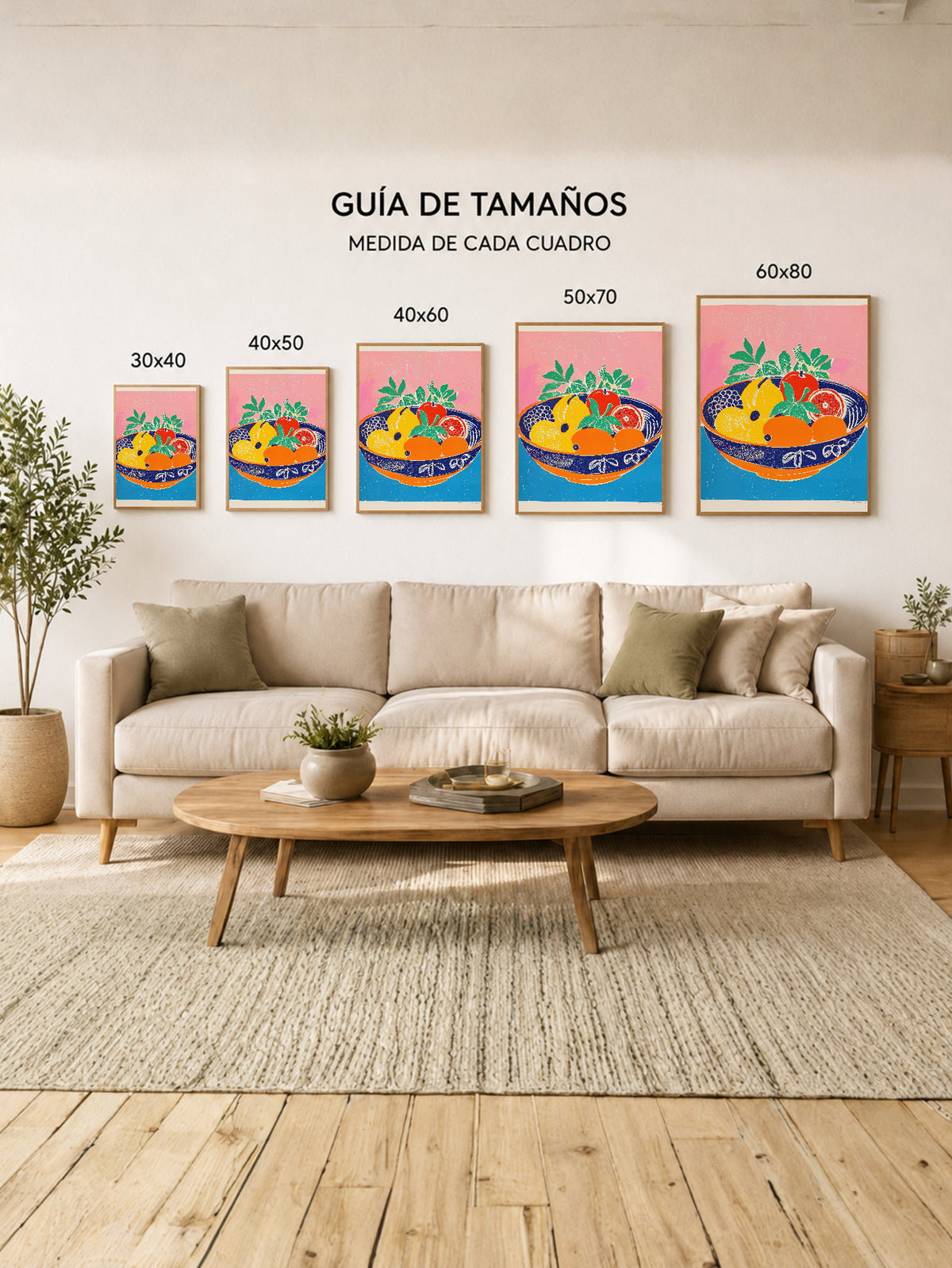 Cuadro Decorativo Trendy, Bol Frutas Azul Rosa