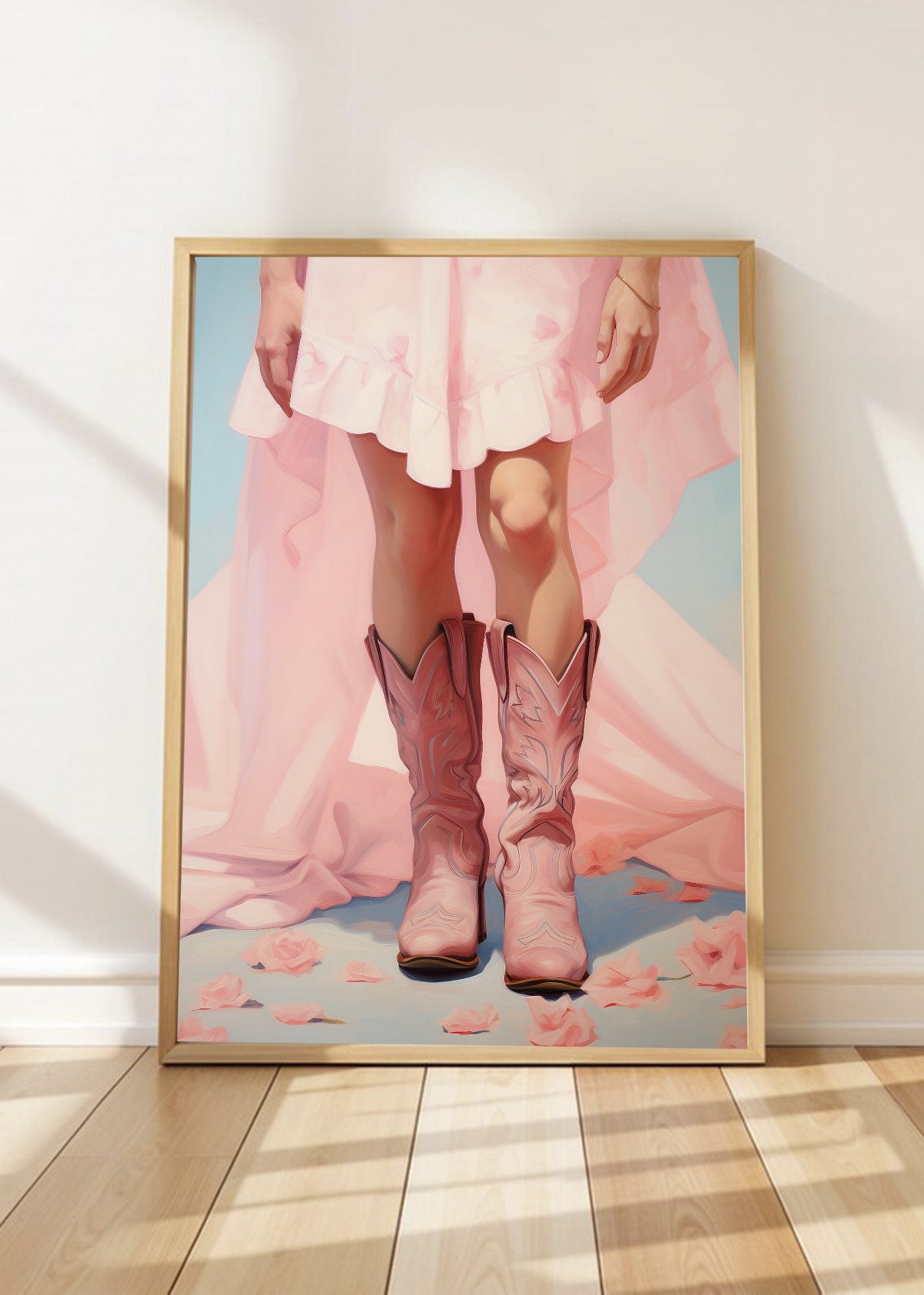 Cuadro Decorativo Trendy, Botas Texanas Vestido Rosa
