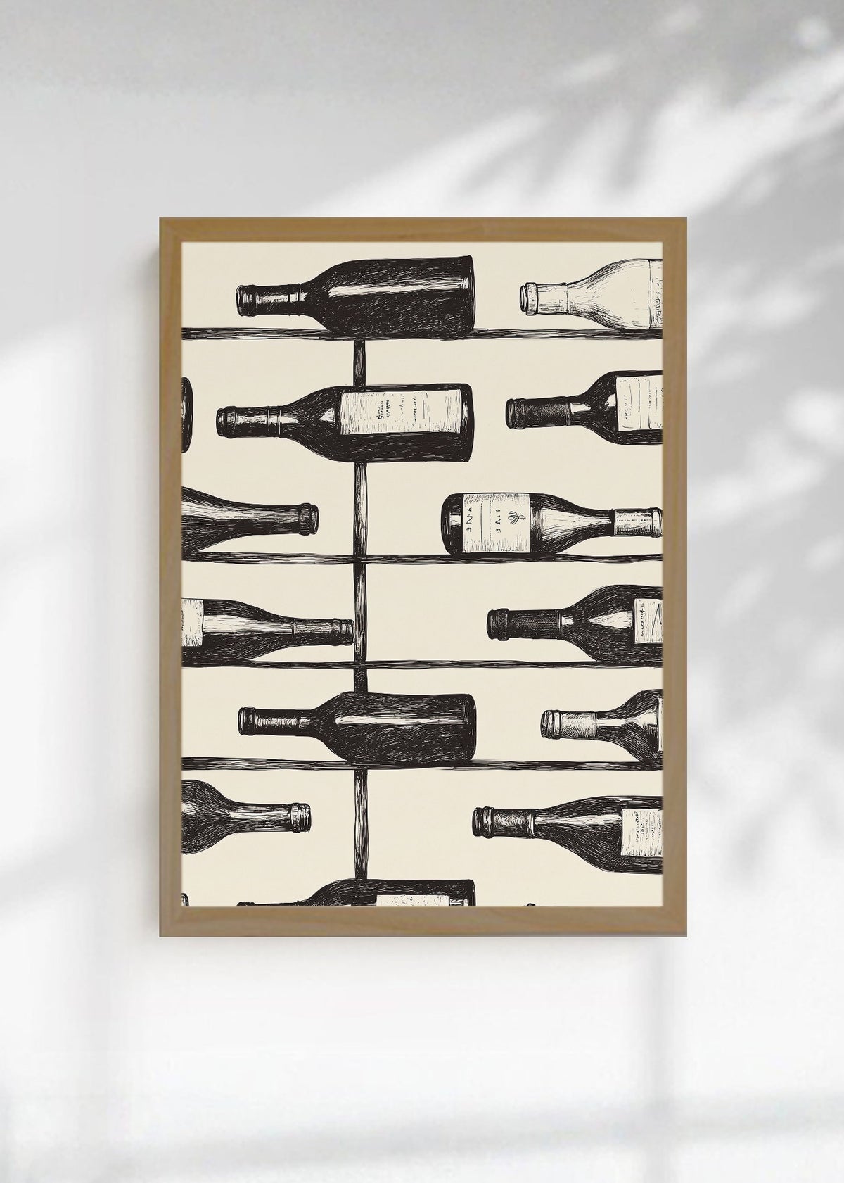 Cuadro Decorativo Trendy, Botellas Vino Blanco Negro