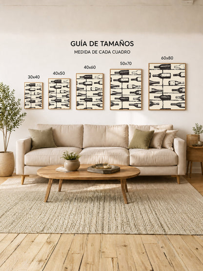 Cuadro Decorativo Trendy, Botellas Vino Blanco Negro