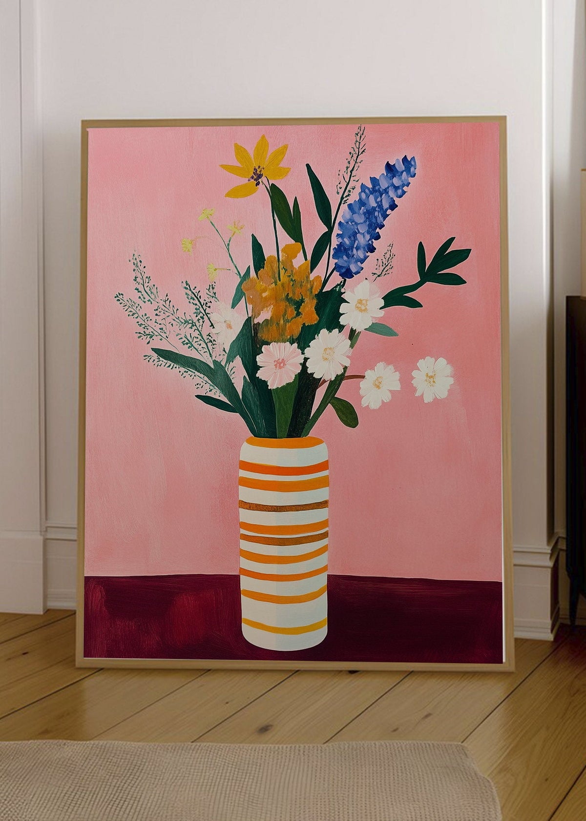 Cuadro Decorativo Trendy, Cactus Flores Rojas Beige