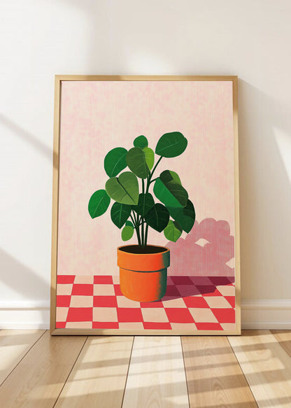 Cuadro Decorativo Trendy, Cactus Flores Rojas Crema