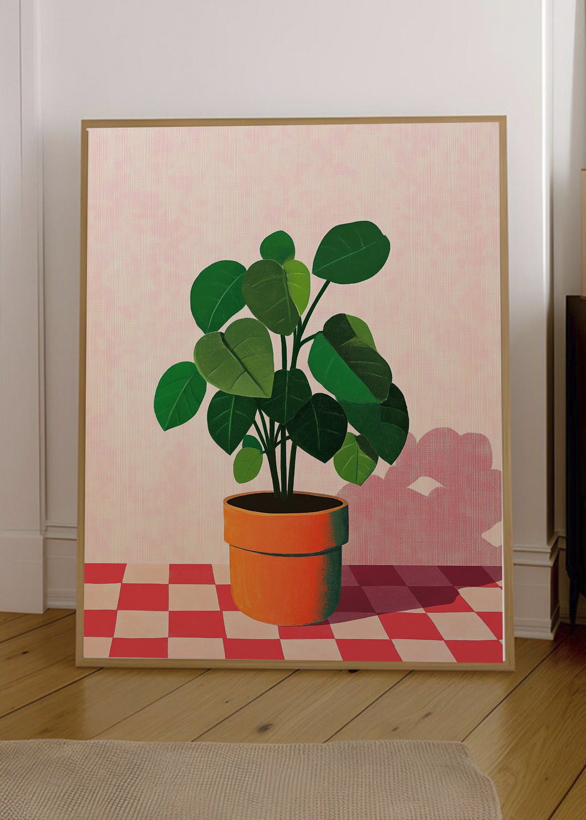 Cuadro Decorativo Trendy, Cactus Flores Rojas Crema