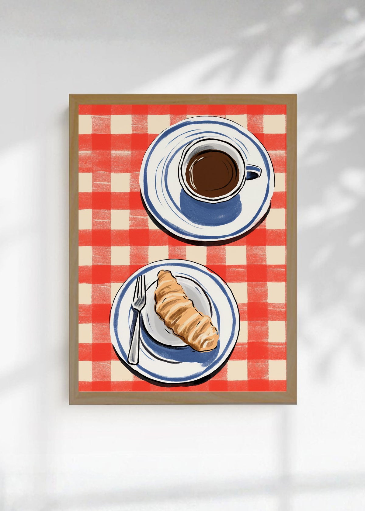 Cuadro Decorativo Trendy, Café Medialuna Mantel Rojo