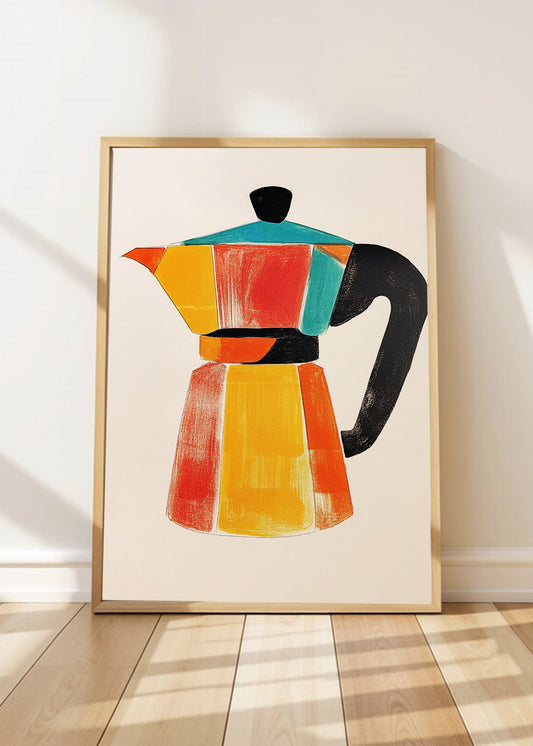 Cuadro Decorativo Trendy, Cafetera Italiana Colores