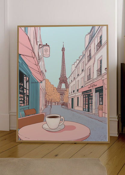 Cuadro Decorativo Trendy, Calle París Torre Eiffel Café