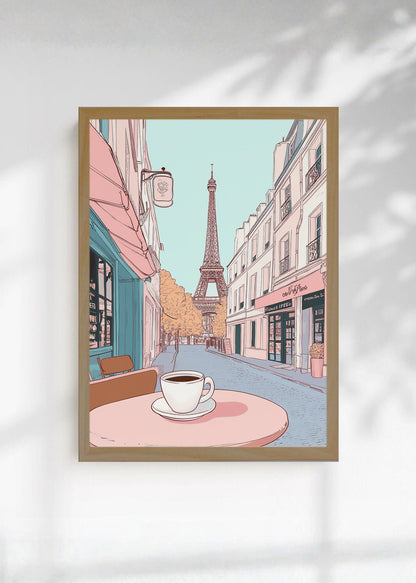 Cuadro Decorativo Trendy, Calle París Torre Eiffel Café