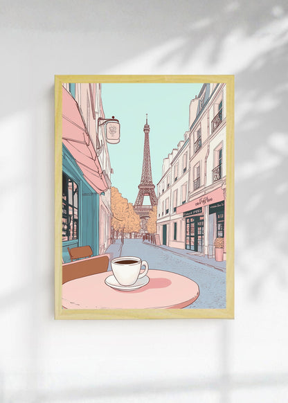 Cuadro Decorativo Trendy, Calle París Torre Eiffel Café