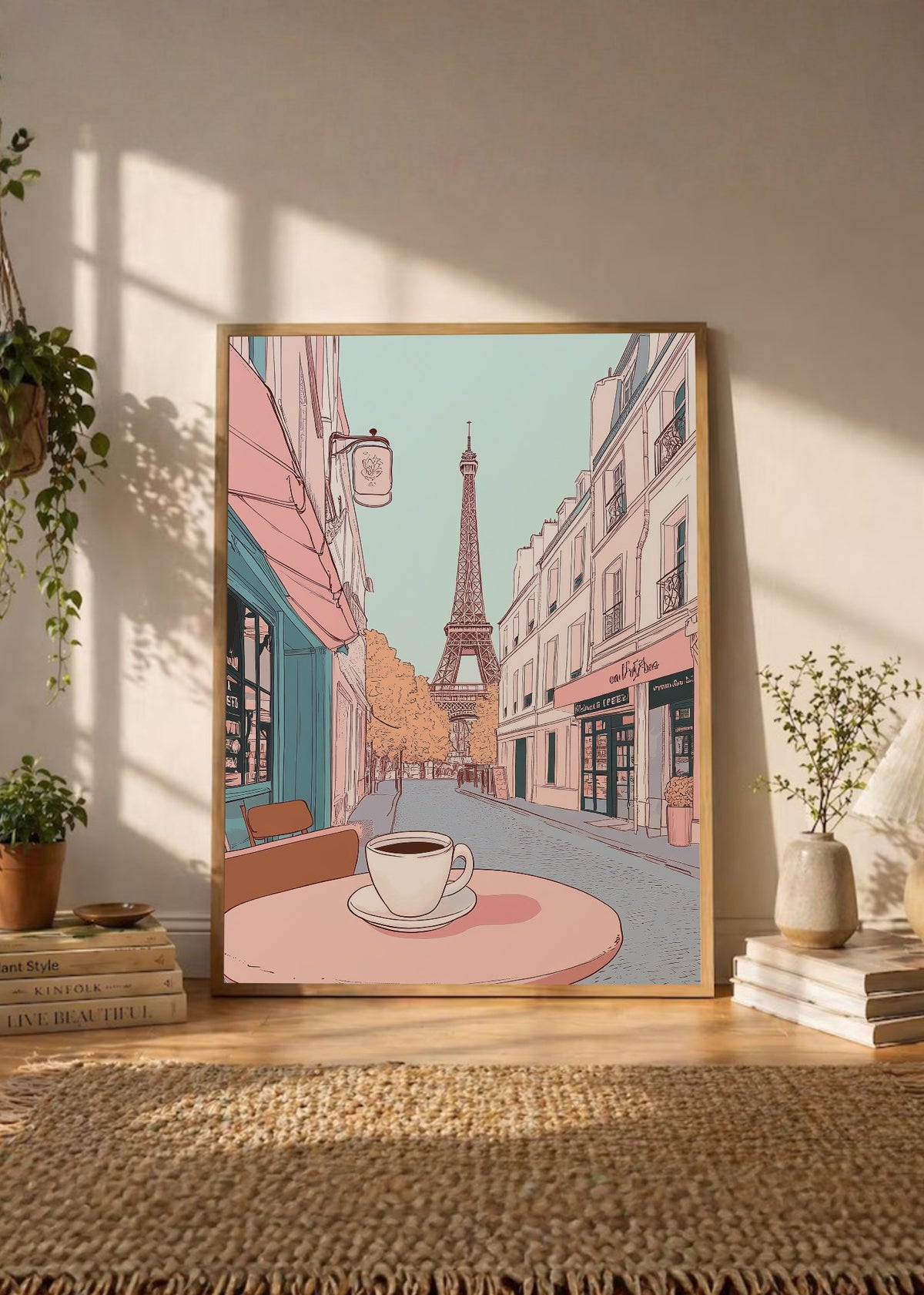 Cuadro Decorativo Trendy, Calle París Torre Eiffel Café
