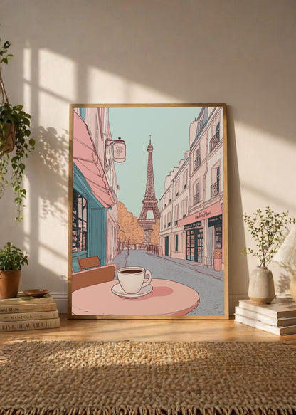 Cuadro Decorativo Trendy, Calle París Torre Eiffel Café
