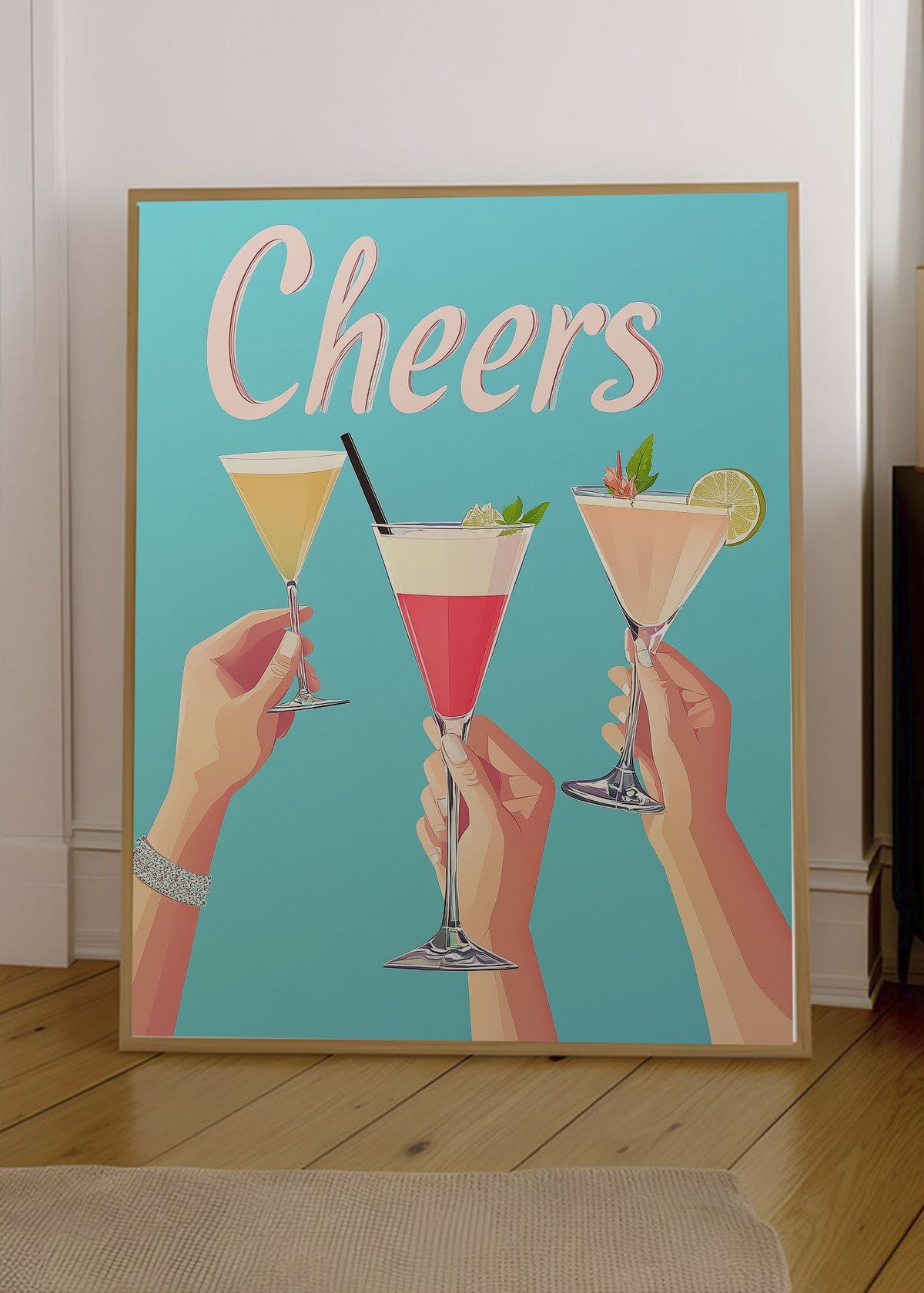 Cuadro Decorativo Trendy, Cheers Cocteles Brindis Celeste