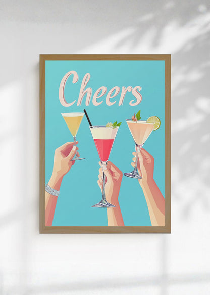 Cuadro Decorativo Trendy, Cheers Cocteles Brindis Celeste
