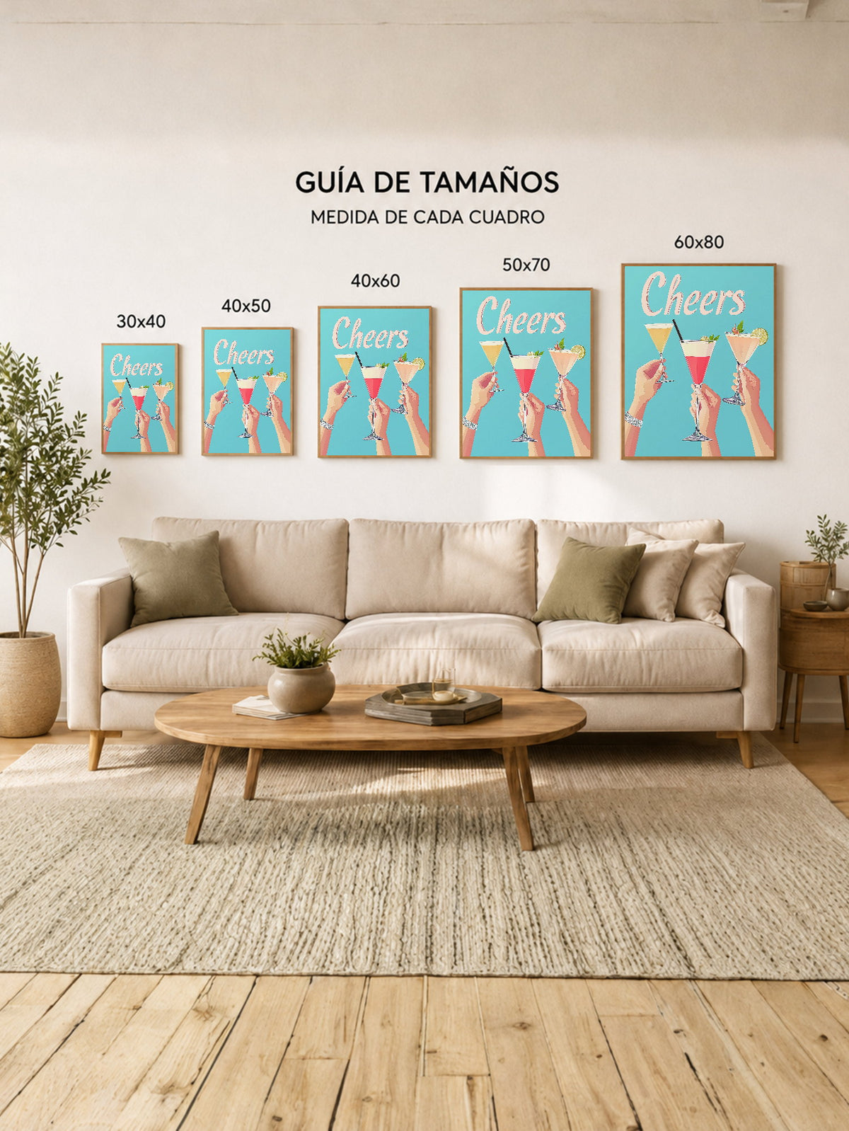 Cuadro Decorativo Trendy, Cheers Cocteles Brindis Celeste