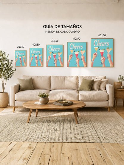 Cuadro Decorativo Trendy, Cheers Cocteles Brindis Celeste